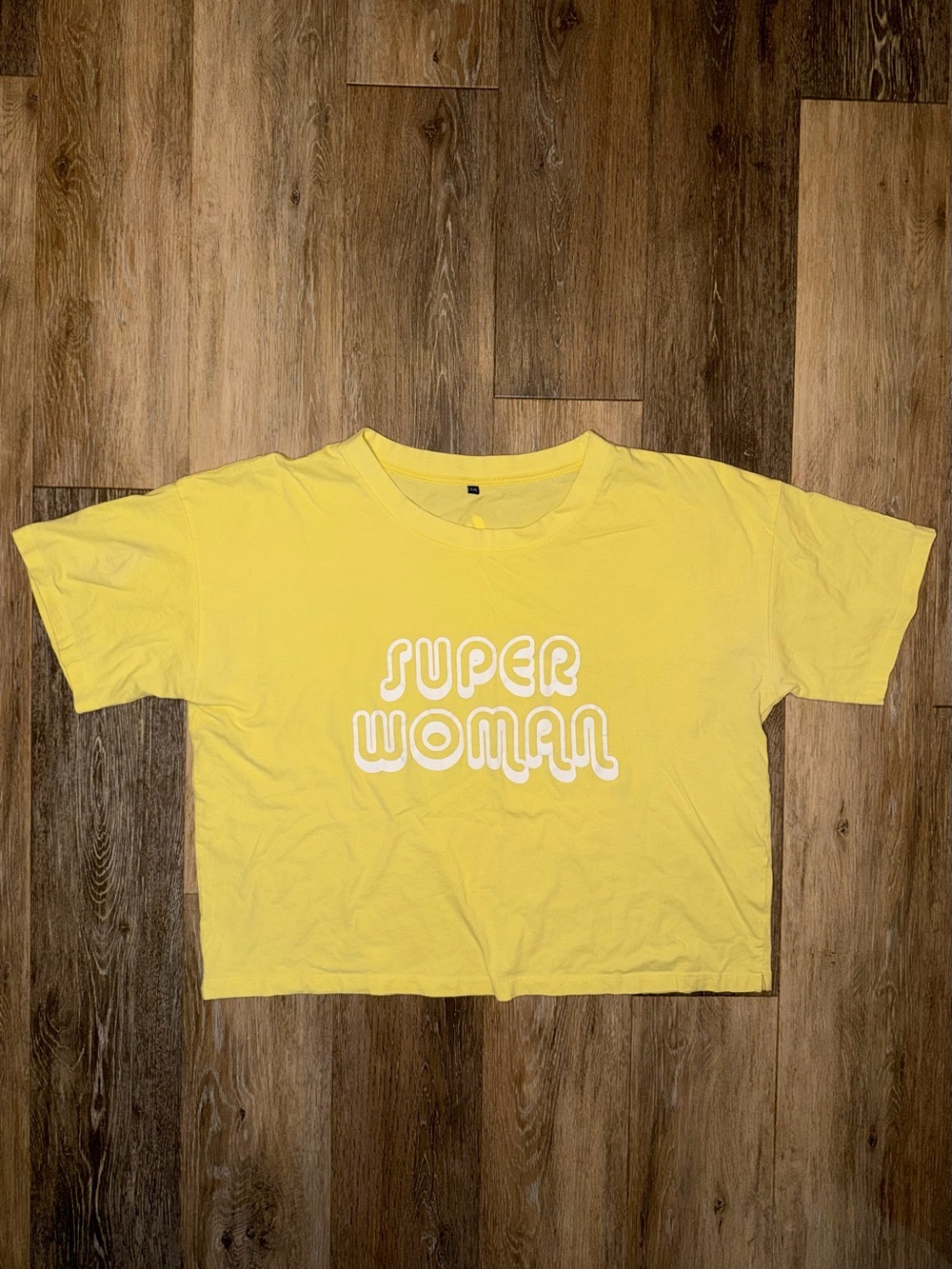 HYPR Wear Women’s Yellow “Super Woman” Relaxed Crop Tee